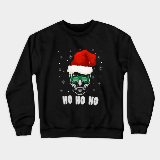 HO HO HO Skull Christmas Crewneck Sweatshirt by 30.Dec